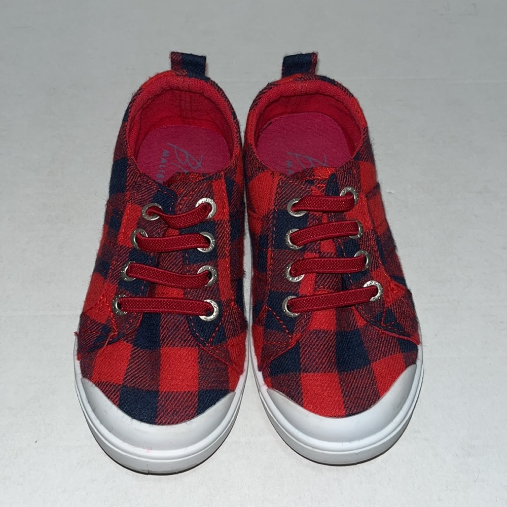 Girls Navy/Red Plaid sneakers
